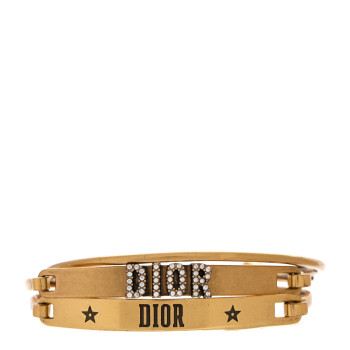 CHRISTIAN DIOR Metal Crystal Dio(r)evolution Bracelet Set Gold
