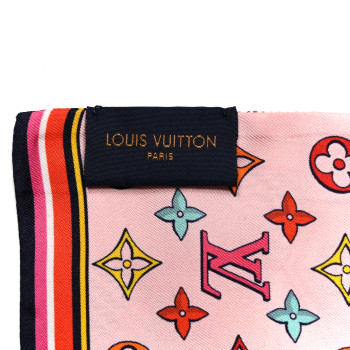LOUIS VUITTON Silk Jeu De Louis BB Bandeau Beige