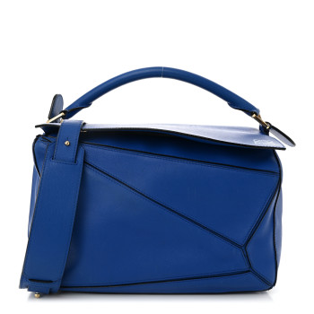 LOEWE Calfskin Medium Puzzle Bag Electric Blue