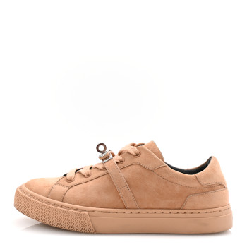HERMES Suede Day Sneakers 35 Bois De Santal