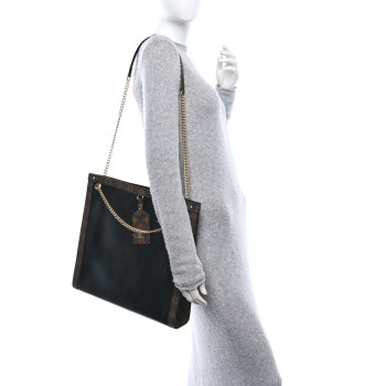LOUIS VUITTON Calfskin Monogram Nova Vibe MM Black