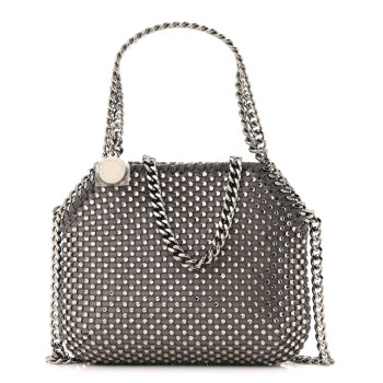 STELLA MCCARTNEY Mesh Crystal Mini Falabella Crossbody Bag Fog