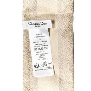 CHRISTIAN DIOR Silk Toile De Jouy Sauvage Mitzah Scarf Ecru Gold