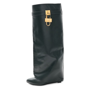 GIVENCHY Calfskin Shark Lock Pant Boots 38.5 Green