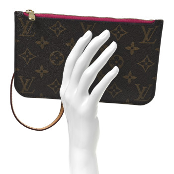 LOUIS VUITTON Monogram Neverfull PM Pochette Pivoine