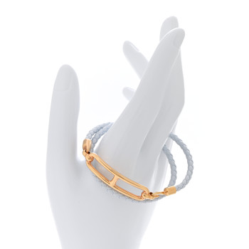 HERMES Swift Roulis Double Tour Bracelet Bleu Brume