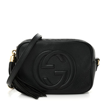 GUCCI Pebbled Calfskin Small Soho Disco Bag Black