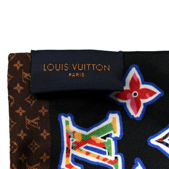 LOUIS VUITTON Silk Monogram ABC Bandeau Black