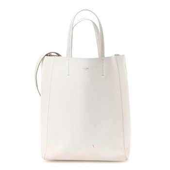 CELINE Grained Calfskin Small Vertical Cabas Cream