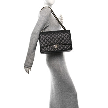 CHANEL Caviar Quilted Maxi Double Flap Black