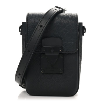 LOUIS VUITTON Taurillon Monogram S Lock Wearable Wallet Black
