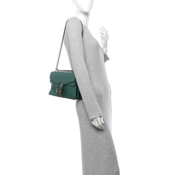 GUCCI Pebbled Calfskin Small Dionysus Shoulder Bag Emerald