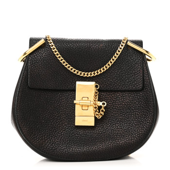 CHLOE Grained Lambskin Mini Drew Shoulder Bag Black