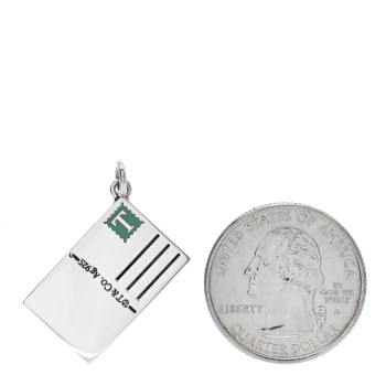 TIFFANY Sterling Silver Enamel Canada Postcard Charm Blue