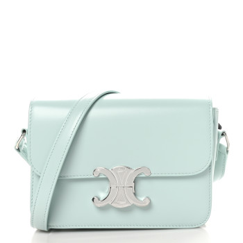 CELINE Shiny Calfskin Teen Triomphe Light Aqua