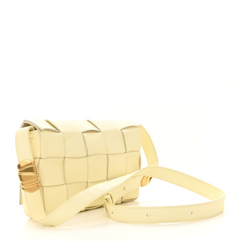 BOTTEGA VENETA Grained Calfskin Maxi Intrecciato Cassette Crossbody Bag Ice Cream