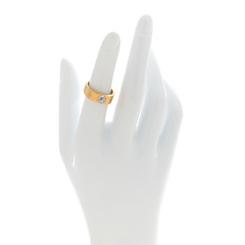 LOUIS VUITTON Brass Monogram Engraved Nanogram Ring S Gold