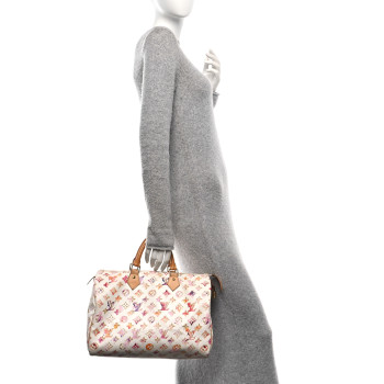 LOUIS VUITTON Watercolor Aquarelle Speedy 35 White