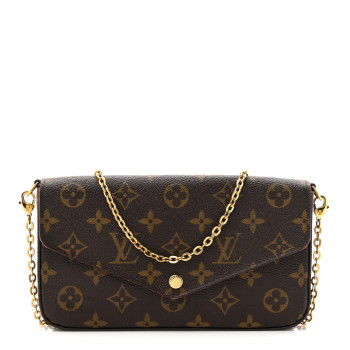 LOUIS VUITTON Monogram Pochette Felicie Chain Wallet Fuchsia