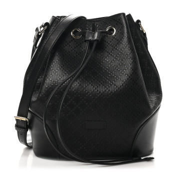GUCCI Bright Diamante Medium Bucket Bag Black