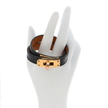 HERMES Box Kelly Double Tour Bracelet T3 Black