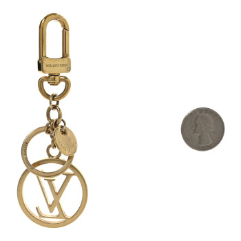 LOUIS VUITTON LV Circle Bag Charm Key Holder Gold