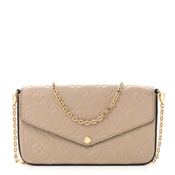 LOUIS VUITTON Empreinte Pochette Felicie Chain Wallet Tourterelle
