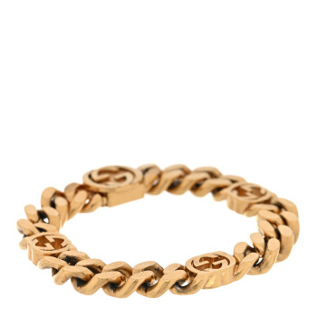 GUCCI Metal Interlocking G Curb Chain Bracelet Gold