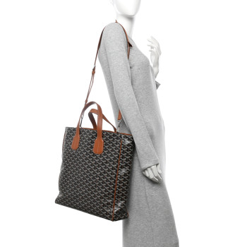 GOYARD Goyardine Voltaire III Tote Black Gold