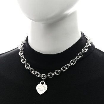 TIFFANY Sterling Silver Return to Tiffany Heart Tag Pendant Necklace