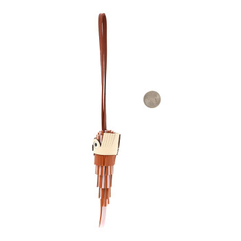 HERMES Milo Lambskin Epsom Chouette Bag Charm Gold Pain D'epice Black Nata White
