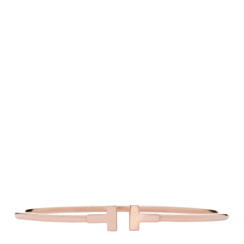 TIFFANY 18K Rose Gold Narrow T Wire Bracelet