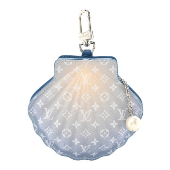 LOUIS VUITTON Monogram Shell Bag Charm Blue