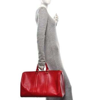 LOUIS VUITTON Epi Keepall 45 Castillan Red