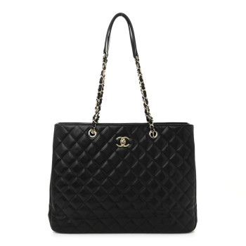 CHANEL Caviar Quilted Large Shopping Tote Black