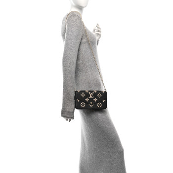 LOUIS VUITTON Empreinte Monogram Giant Felicie Pochette Black Beige