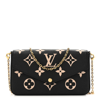 LOUIS VUITTON Empreinte Monogram Giant Felicie Pochette Black Beige