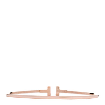 TIFFANY 18K Rose Gold Narrow T Wire Bracelet