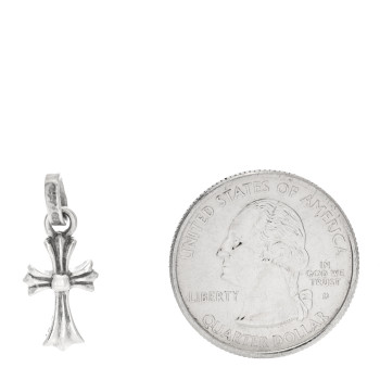 CHROME HEARTS Sterling Silver Diamond Baby Fat Cross Pave Pendant