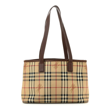 BURBERRY Haymarket Check Tote Brown