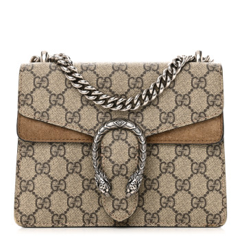 GUCCI GG Supreme Monogram Mini Dionysus Shoulder Bag Taupe