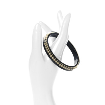 CHANEL Resin Pearl CC Bangle Black