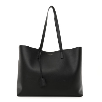 SAINT LAURENT Calfskin Large Shopping Tote Black