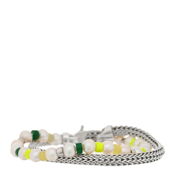JOHN HARDY Sterling Silver Cultured Pearl Quartz Lemon Magnesite Wrap Bracelet