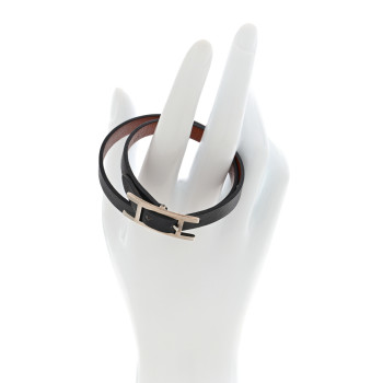 HERMES Chamonix Behapi Double Tour Bracelet S Black Fauve