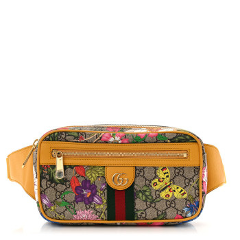 GUCCI GG Supreme Monogram Flora Medium Ophidia Belt Bag Beige Multicolor Crop