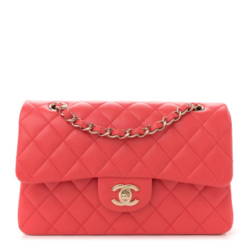 CHANEL Caviar Quilted Small Double Flap Red
