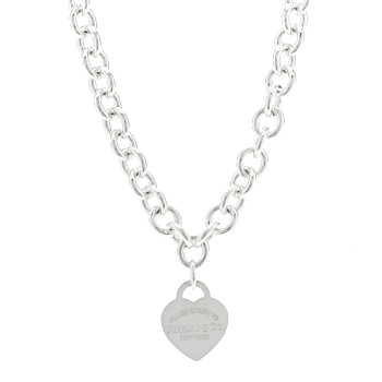 TIFFANY Sterling Silver Return to Tiffany Heart Tag Pendant Necklace