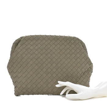 BOTTEGA VENETA Nappa Intrecciato Clutch Limestone