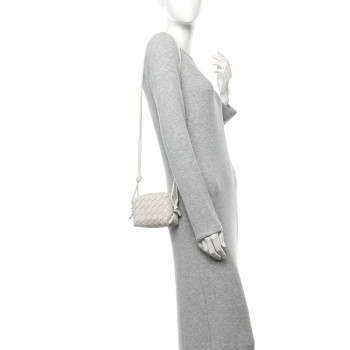 BOTTEGA VENETA Nappa Intrecciato Candy Loop Camera Bag White